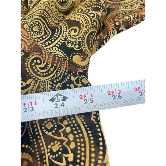 VTG Lane Bryant Designs & Co 22/24 Button Up Black Gold Paisley Tunic Sheer Top - Picture 9 of 11